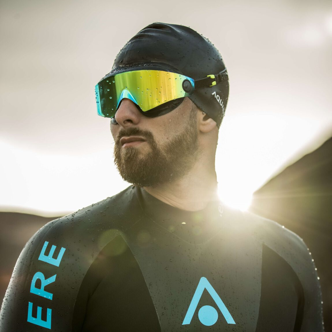 Aqua Sphere Defy Ultra Yellow Titanium Mirrored Lens