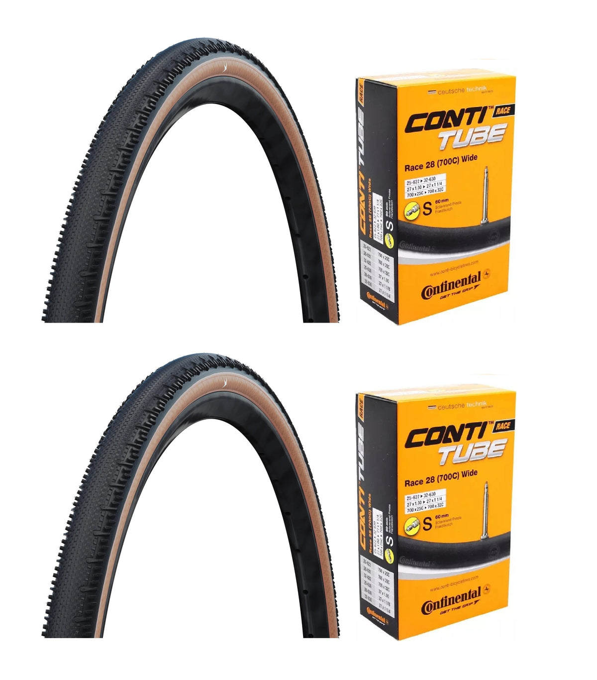 Schwalbe G-One RS Pro Set + Continental Inner Tubes Bundle