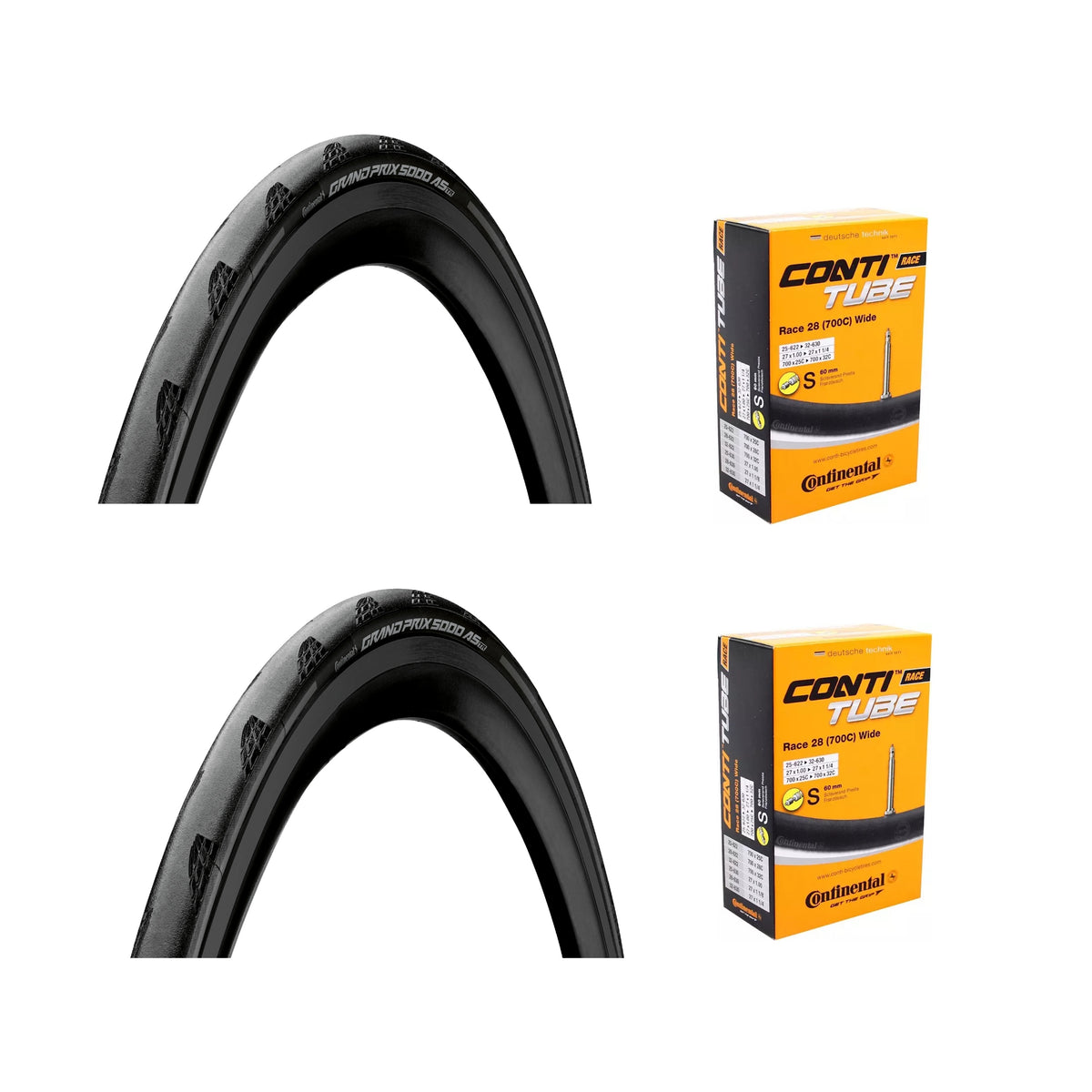Continental Grand Prix 5000 AS TR Set + Continental Binnenbanden Bundel