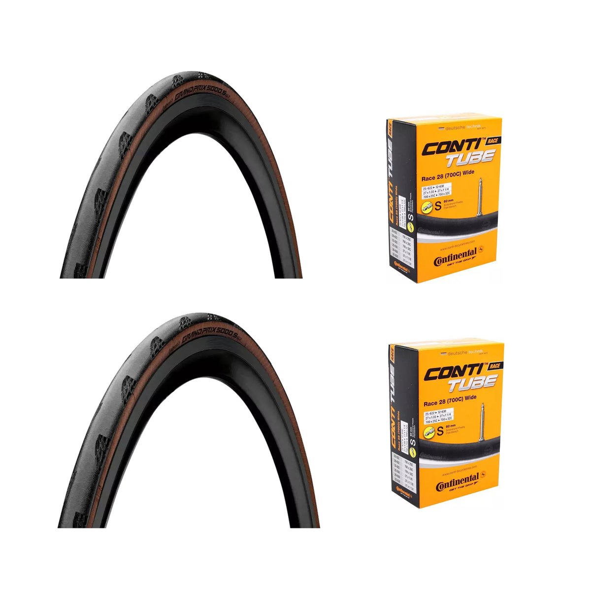 Continental Grand Prix 5000 S TR Set + Continental Binnenbanden Bundel