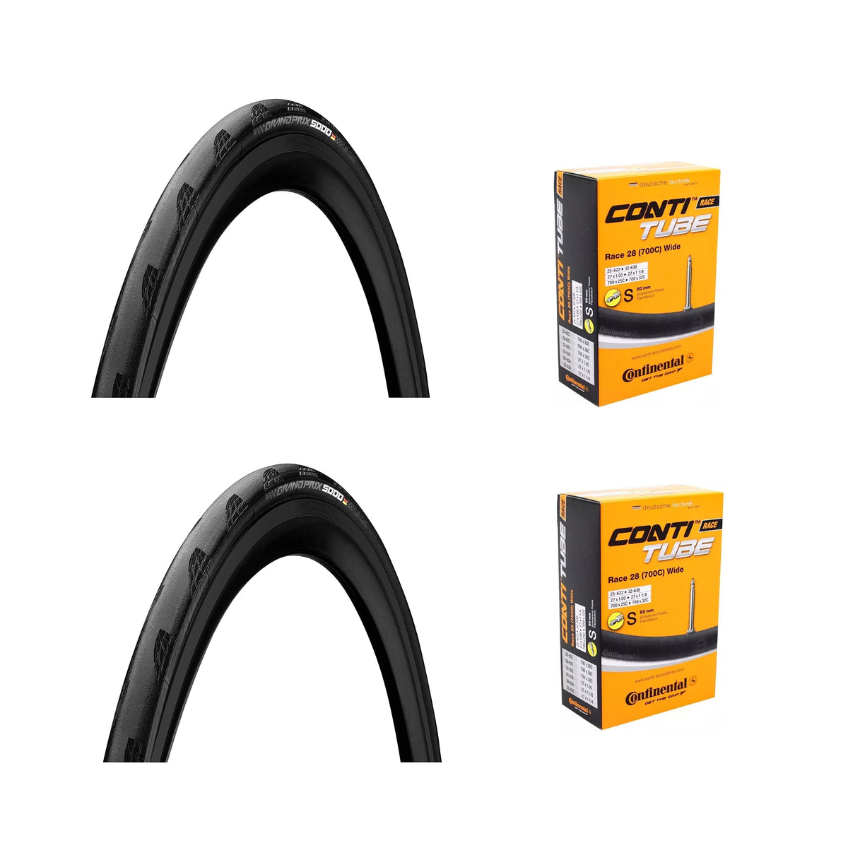 Continental Grand Prix 5000 Set + Continental Binnenbanden Bundel