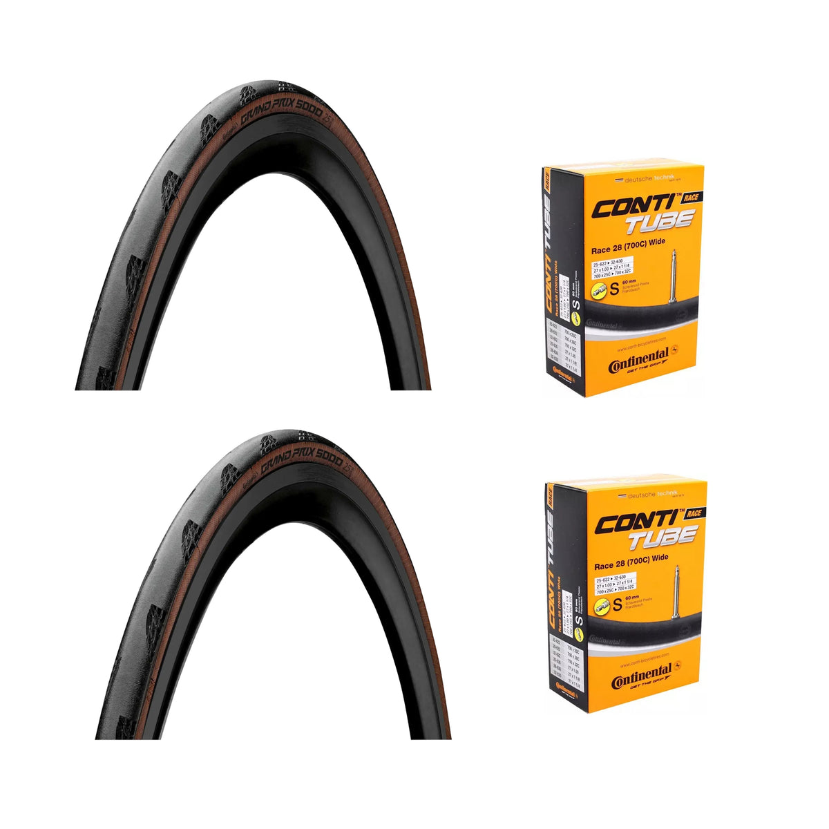Continental Grand Prix 5000 Set + Continental Binnenbanden Bundel