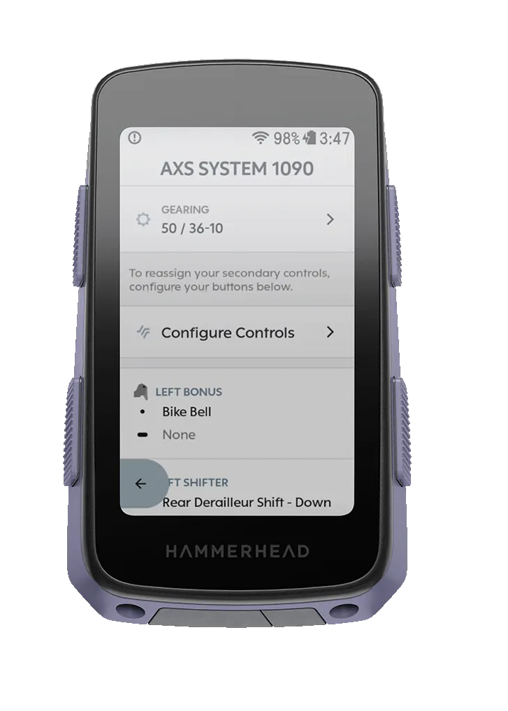 Hammerhead Karoo Force AXS Fietscomputer